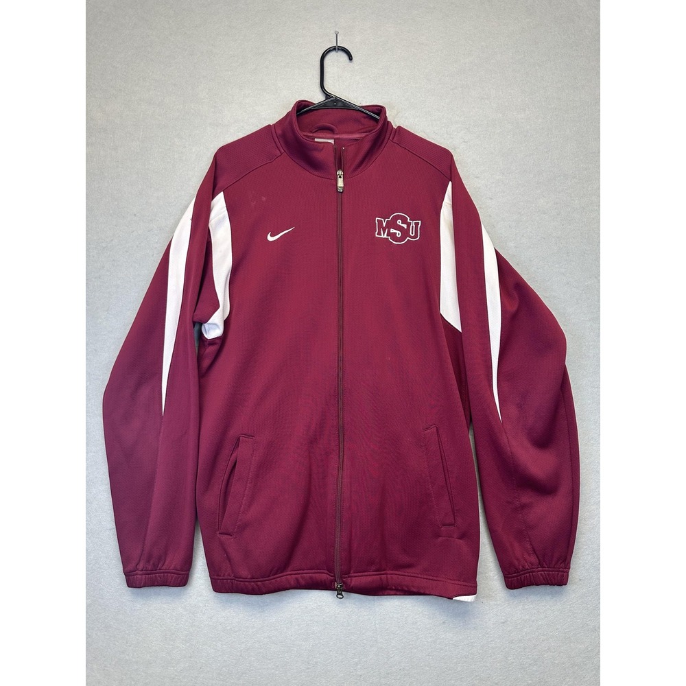 Nike Team MSU Jacket Mens Large Full Zip Track Midwest State‎ University
